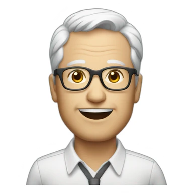 White Men AI assistant with glasses 60 years old sticker