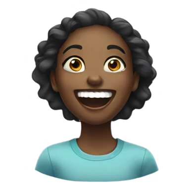 Black girl laughing out loud sticker