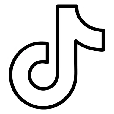 lineal outlined TikTok logo icon, black outline, no fill, minimalistic, no text sticker