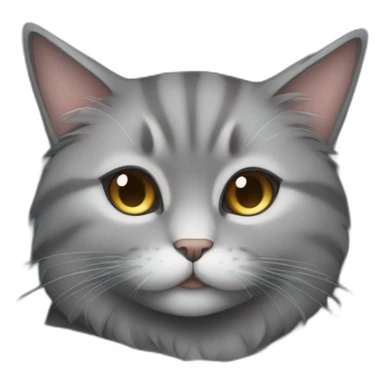 A fluffy gray cat curled up in the center of the bed The cat's eyes are closed and it is sleeping peacefully The cat's fur is soft and luxurious sticker