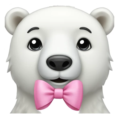 polar bear with pink bow sticker