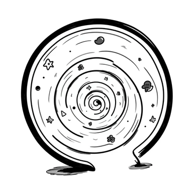 hand-drawn teleportation portal with spiraling vortex and magical symbols sticker