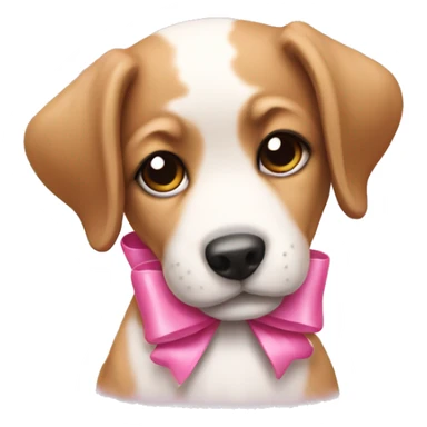 Puppy with a pink bow sticker