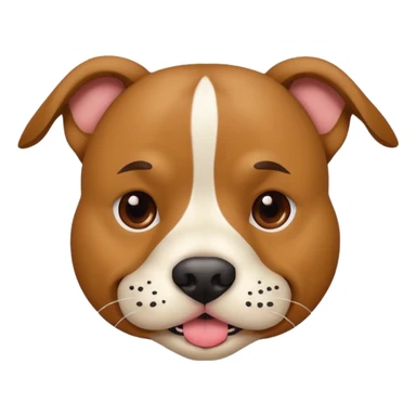 pitbull dog wearing a funny mustache sticker