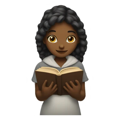 Girl reading a book sticker