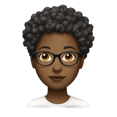 Black girl with curly hair and glasses sticker
