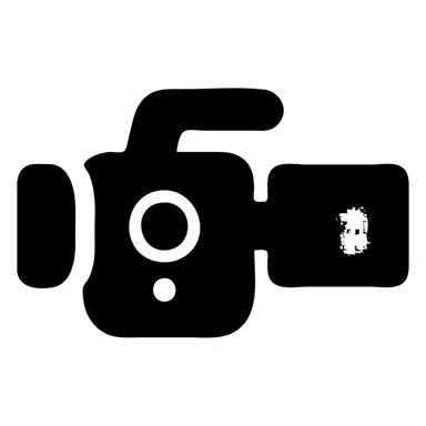 A Sony video camera in a black filled icon style, with a screen. sticker