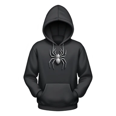 black hoodie with a grey spider web with no spider on it sticker