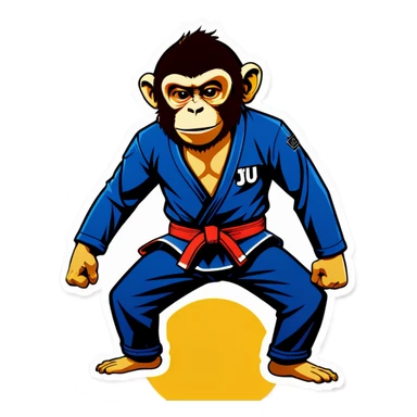 Jiu jitsu monkey  sticker