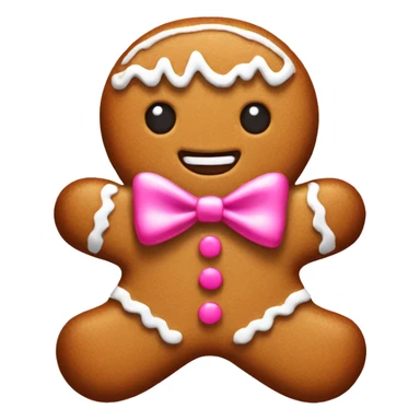 Gingerbread with pink bow sticker