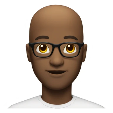 Black, male, glasses, bald head sticker
