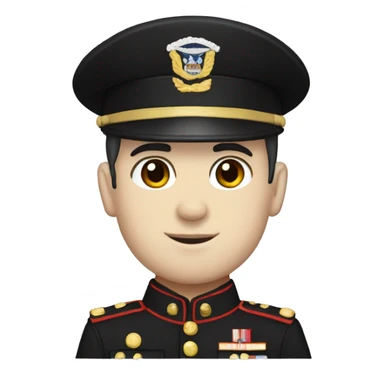 American Marine with pale skin, black hair, and hat  sticker