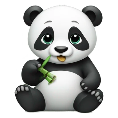 Panda eating bamboo sticker
