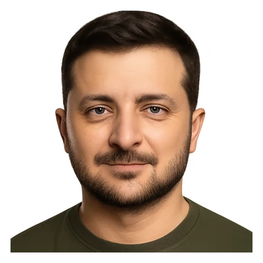 photorealistic emoji style portrait of Vladimir Zelensky with a confident expression sticker