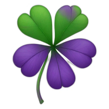 A PURPLE four-leaf clover sticker