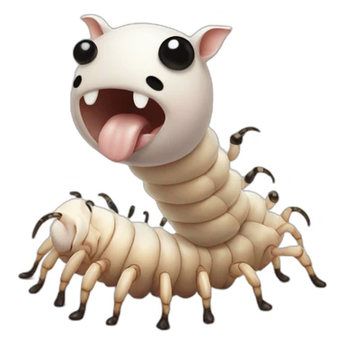 White pig centipede with black spots sticker