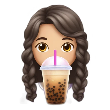 girl with bubble tea sticker