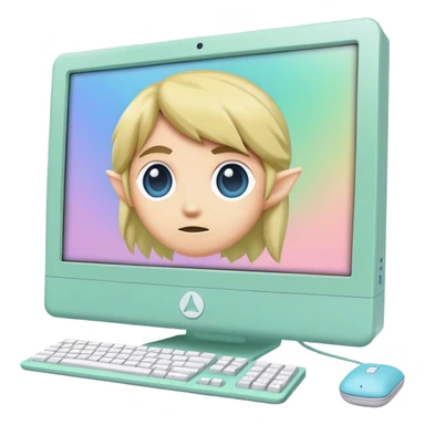 pastel link desktop computer sticker