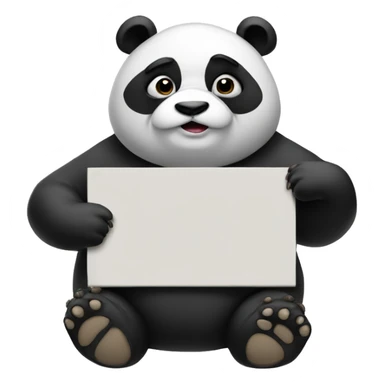 A chubby panda holding a sign that says sad sticker