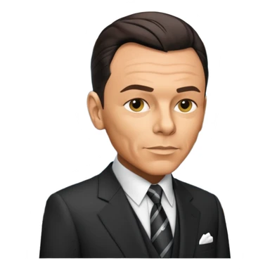 Frank Sinatra emoji showing data analytics trendlines on a screen in the background sticker