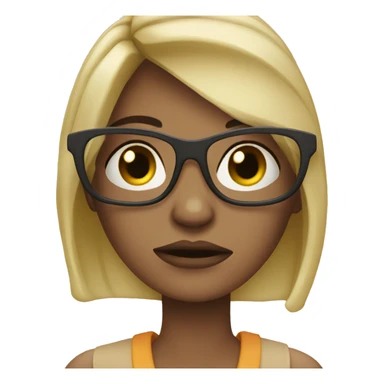blonde girl with glasses unhappy sticker