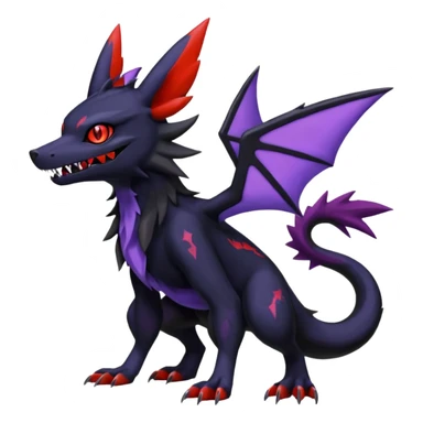 Spooky Nargacuga-Salandit-Umbreon-Noibat-Noivern-Silvally-Pokémon-Fakémon-fusion (full body) sticker