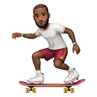 lebron riding a skate board  sticker