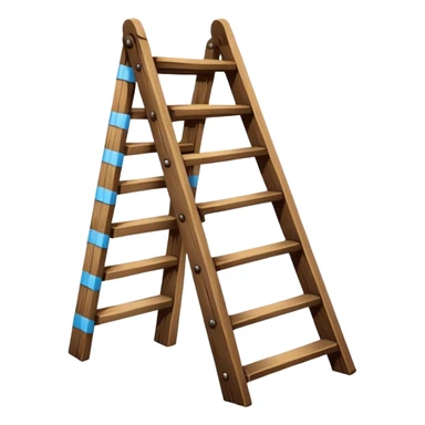 Broken ladder with tape fix sticker