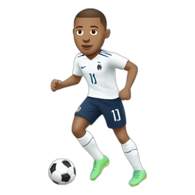 Kylian Mbappé jouant au foot sticker