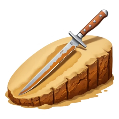 Knife buried in sand sticker