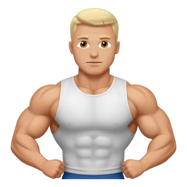 a white muscle man sticker