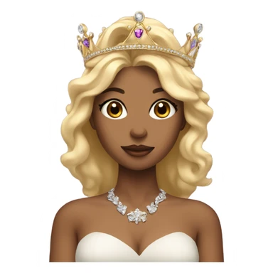 Blonde girl with crown and makeup sticker