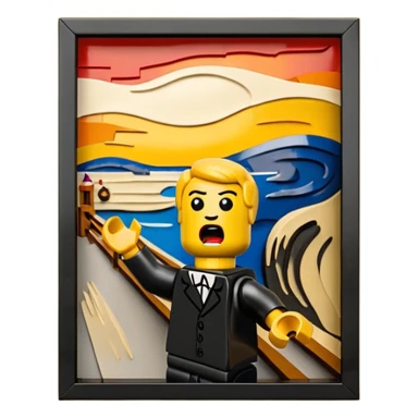 Edvard munch The Scream painting with Lego  sticker