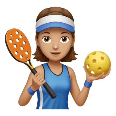 Girl with brown hair playing pickleball sticker