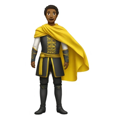 standing prince with yellow cloth sticker
