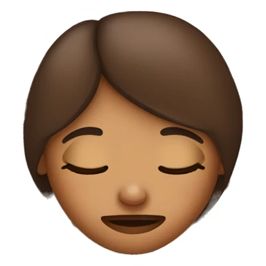 Girl sleep in bed with brown pillow sticker