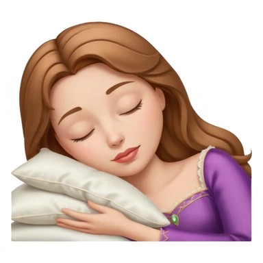 sleeping beauty light brown hair white girl with a silk pillow sticker