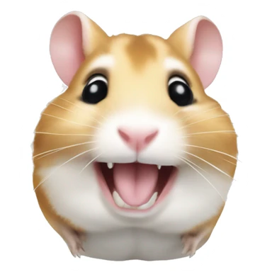 hamster with braces in his teeth smiles sticker