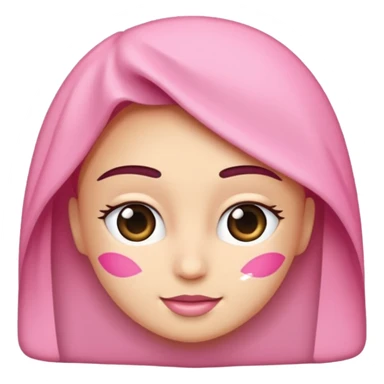 Beyaz kalp ve pembe kurdele q sticker