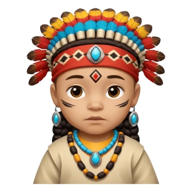 Indiozinho bebê meio branco. com características de índio roupinha de índio rosto também  sticker