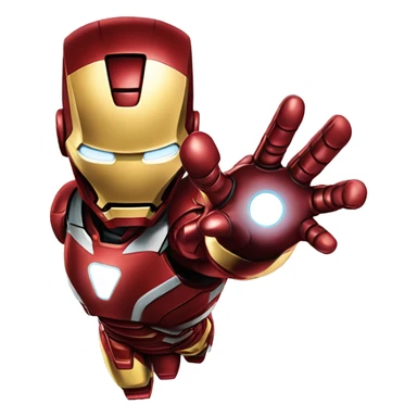 iron man flying diagonally with one arm forward sticker