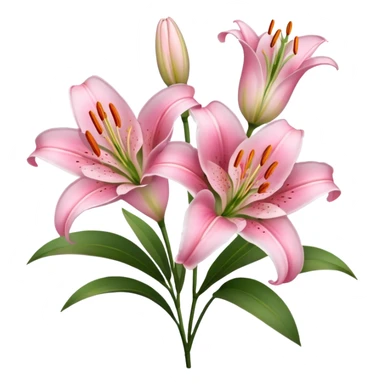 Lilies flower pink sticker