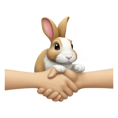Handshake with a bunny sticker