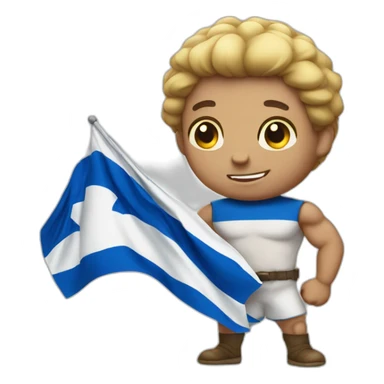 Israel flag in a strong man sticker