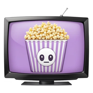 Netflix on a TV screen pale purple qnd popcorn sticker