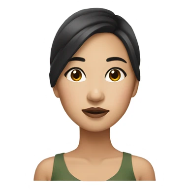 Asian girl with Latina makeup sticker