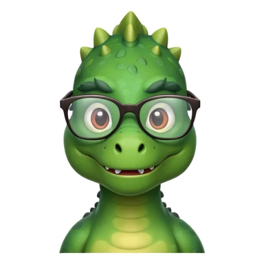 Dino with glasses sticker