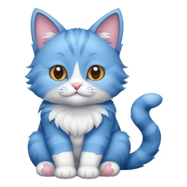 cute blue cat whole body sticker