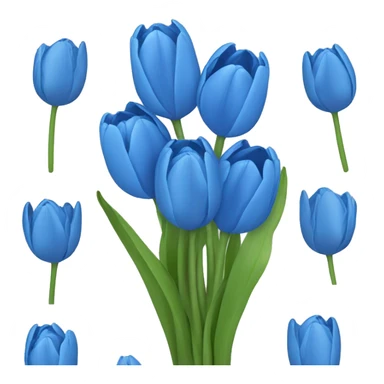 Blue tulips bouquet  sticker