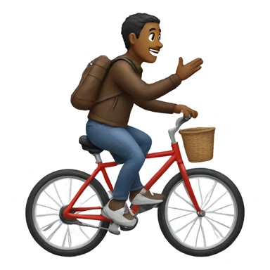 Person on bike waving  sticker